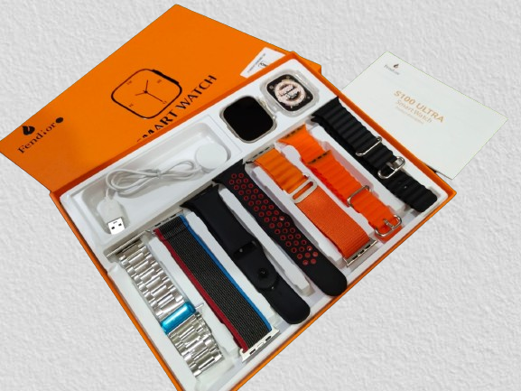 Smart Watch Ultra 9 s100 7 in 1 Straps Big 2.2 inch Hd Display