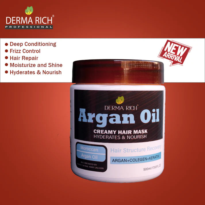 Dermarich® Argan Oil Hair Mask (with Collegen and Keratin) | 500 mL