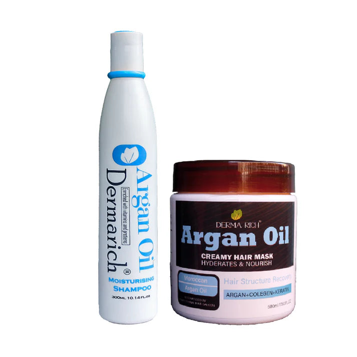 Dermarich® Argan Oil Hair Therapy Bundle (2 in 1) – Shampoo & Mask Duo