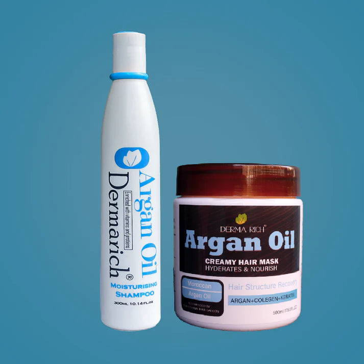 Dermarich® Argan Oil Hair Therapy Bundle (2 in 1) – Shampoo & Mask Duo