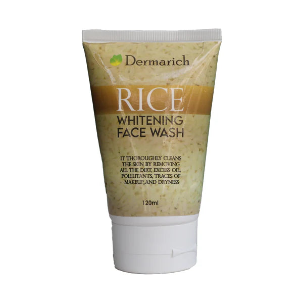 Dermarich® Rice Extract Whitening Face Wash (with Natural Glow Vitamin E and Vitamin B3) | 120 mL