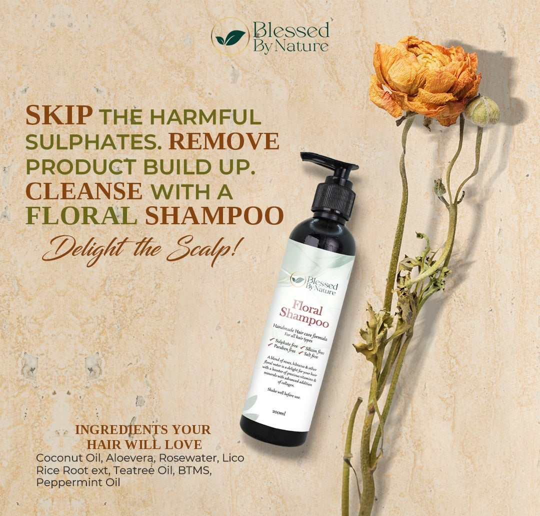 Blessed By Nature™ Floral Shampoo (100% Organic & Sulphate Free)