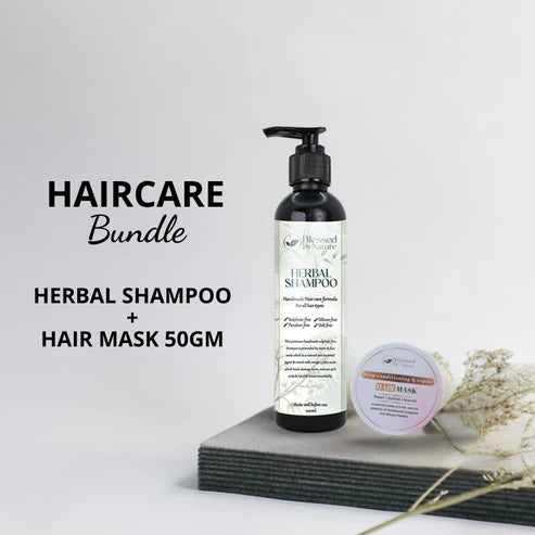 Blessed By Nature™ Hair Care Bundle - Herbal Shampoo + Free Hair Mask