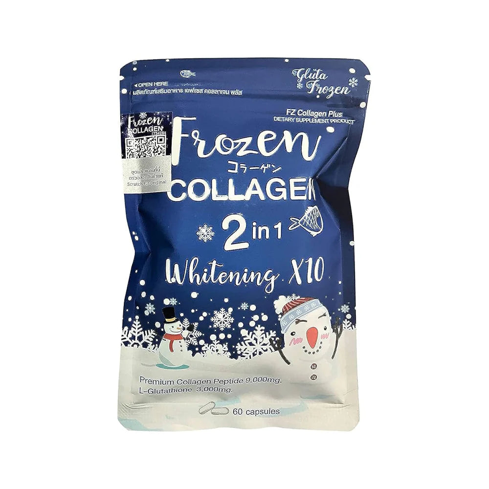 Frozen Collagen 2 in 1 Whitening 10X (60 Capsules) Made in Thailand (100% Original) Imported Product with Limited Time Offer