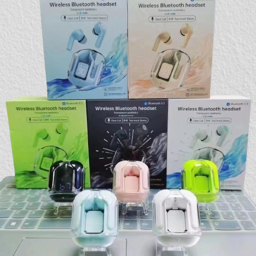 Crystal TWS Bluetooth Earphones Clear Case Superior Sound