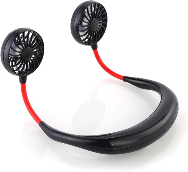 Mini Neck Fan With 7 Wings , Portable Wearable Usb Rechargeable Personal Neckband Fan, Cooler With 3 Speed,360 Degrees Free Rotation For Indoor Outdoor (random Color)