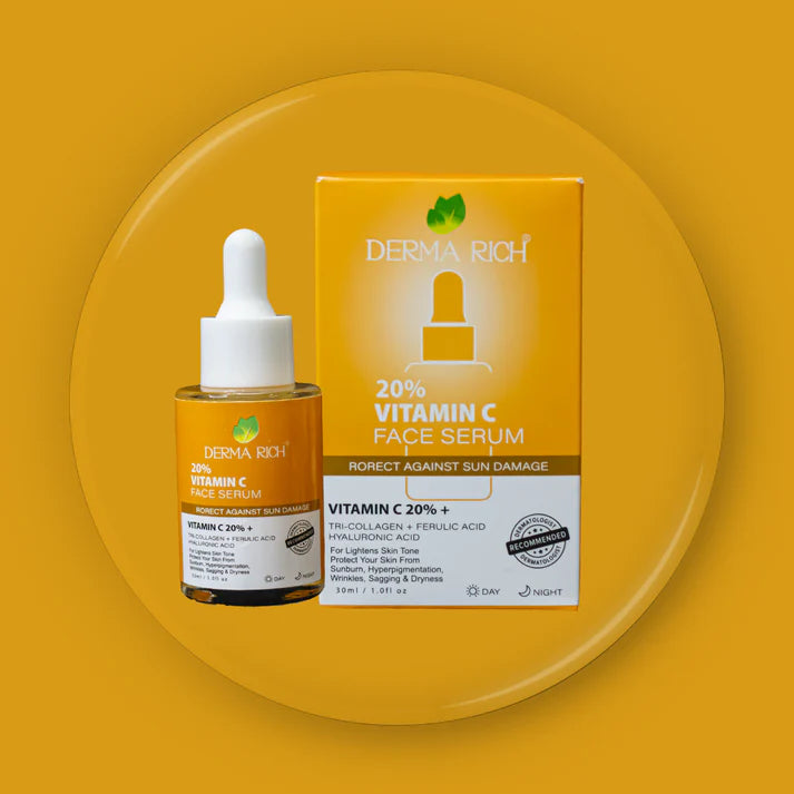 Dermarich® Vitamin C Face Serum (For Bright & Radiant Skin) With Vitamin C & Lemon | 30 mL