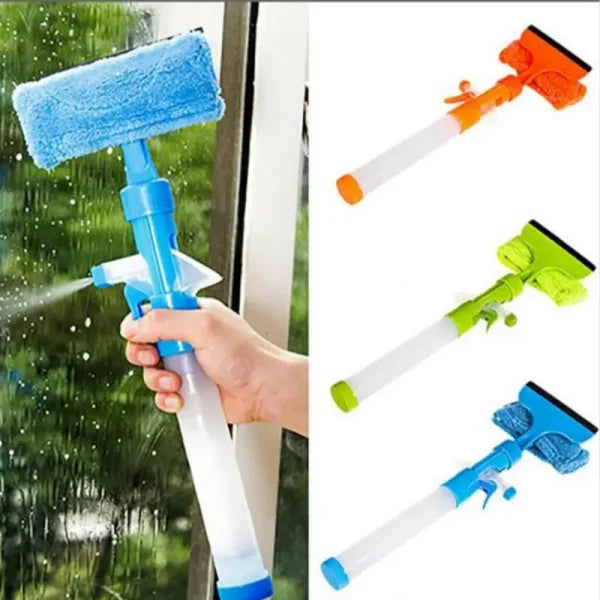 3 In 1 Fiber Wiper Sprayer Wash, Wipe And Soak | Window Squeegee Kit, 3 In 1 Professioanl Window Squeegee Cleaning Tool With Detachable Microfiber Cloth Rubber Scraper