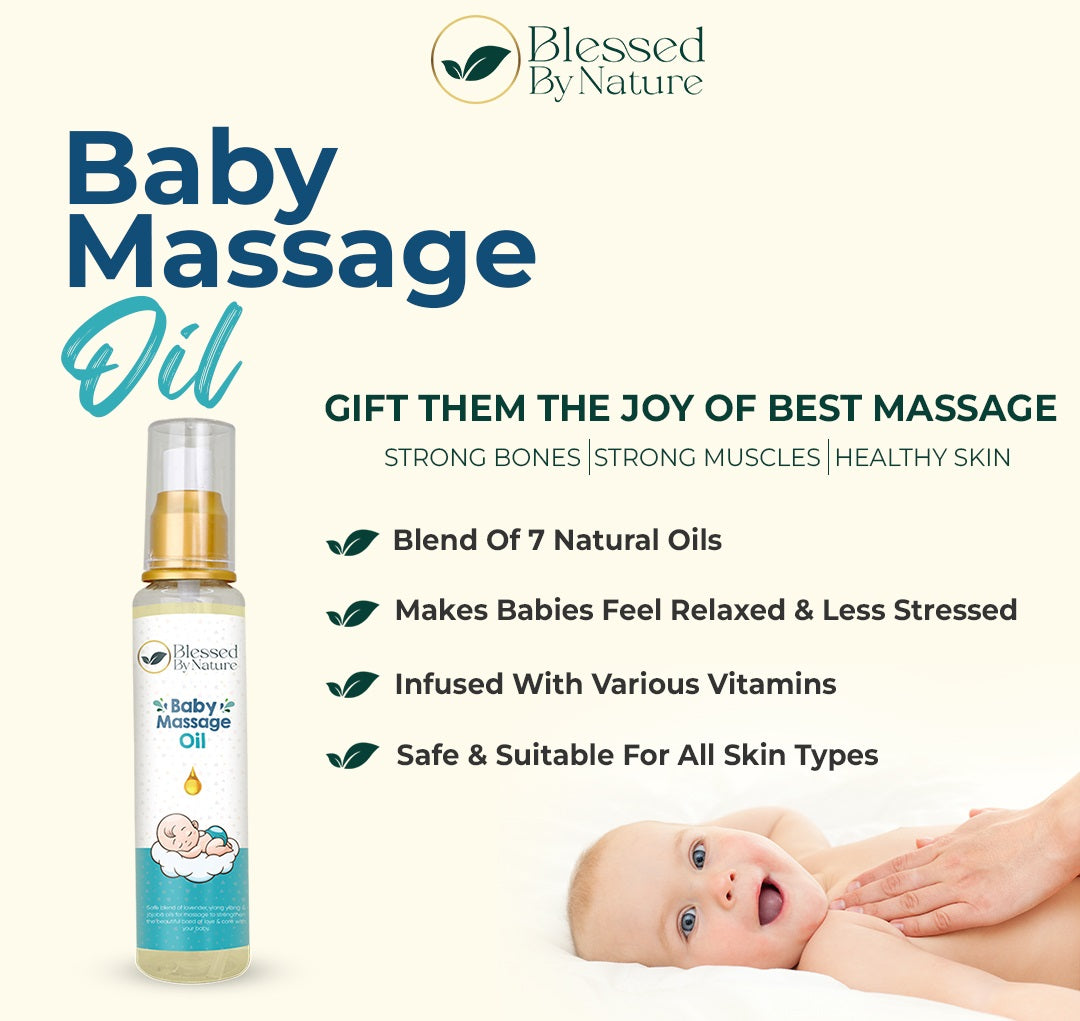 Blessed By Nature™ Organic Baby Massage Oil (100% Organic)