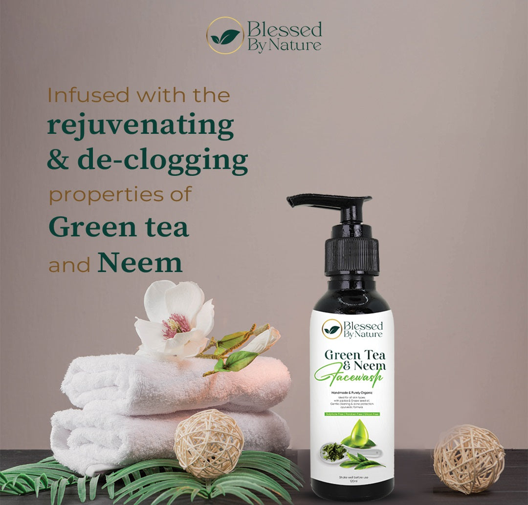 Blessed By Nature™ Green Tea and Neem Face Wash with vitamin C and E