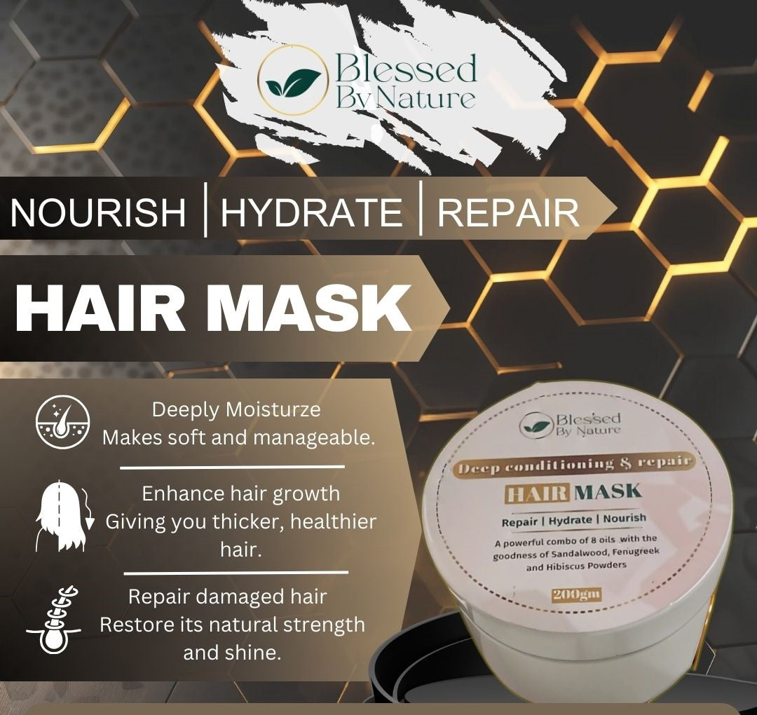 Blessed By Nature™ Hair Mask (With Sandal wood, Fenugeek and Hibiscus Extracts)