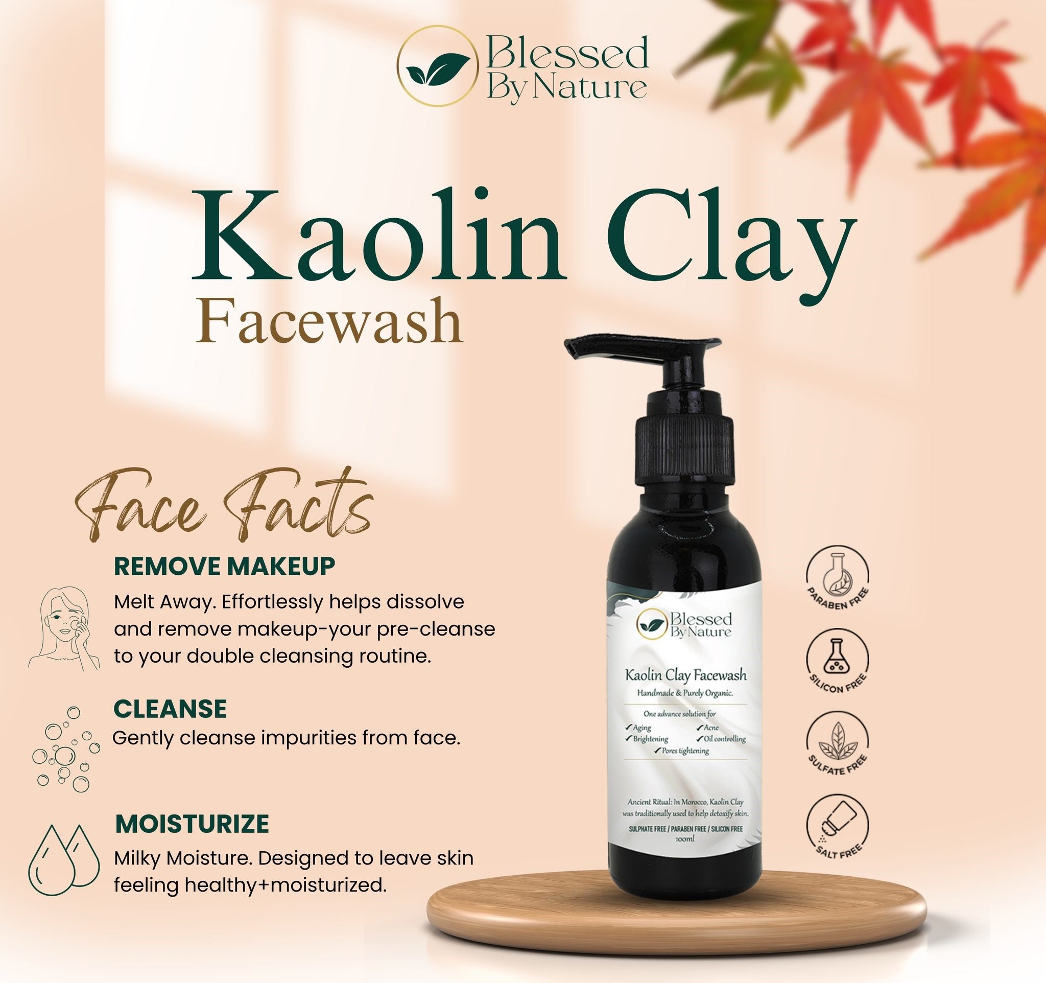 Blessed By Nature™ Kaolin-clay Facewash (with Vitamin C and E)