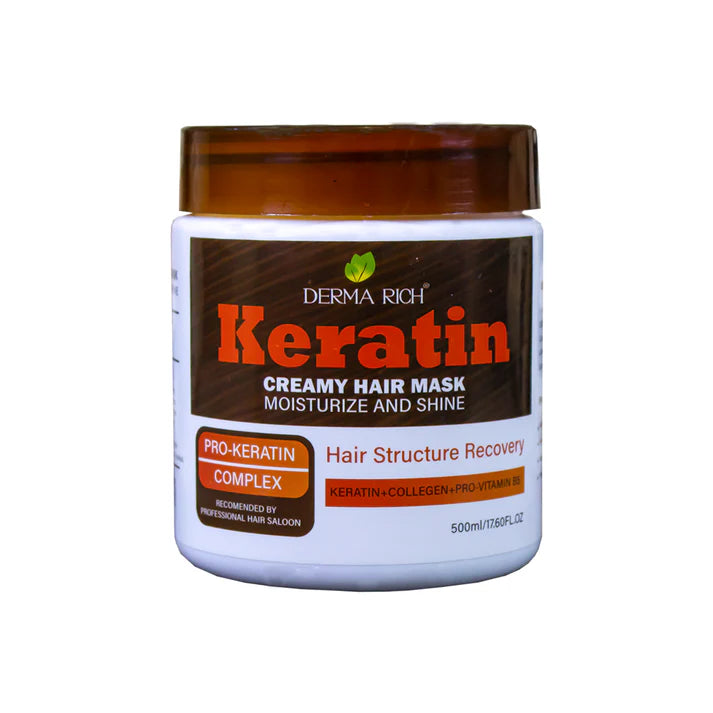 Dermarich® Keratin Hair Mask (with Keratin, Collagen and Pro-Vitamin B5) | 500 mL