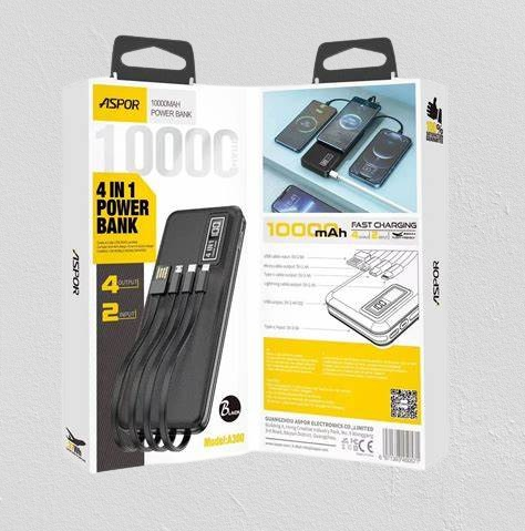 Aspor A300 4in1 Original 10000mah Power Bank