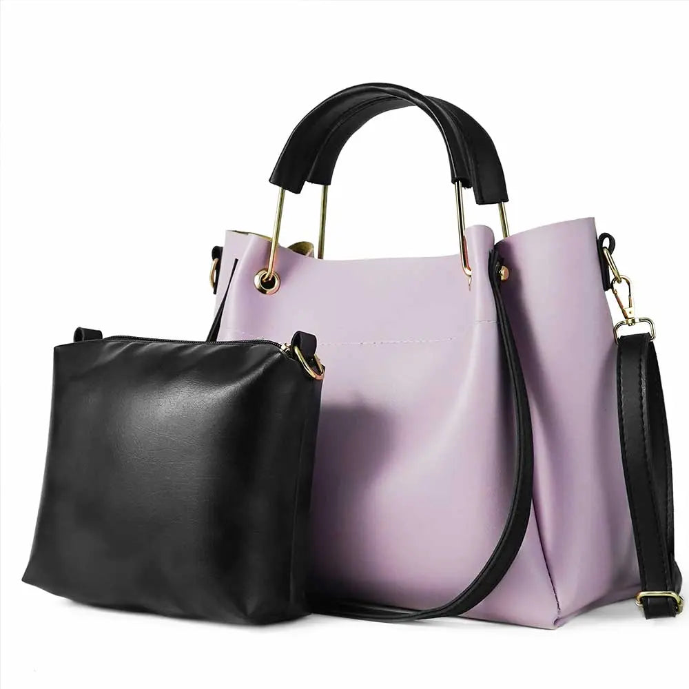 Purple 2 in 1 Ladies Tote Bag 8850-2