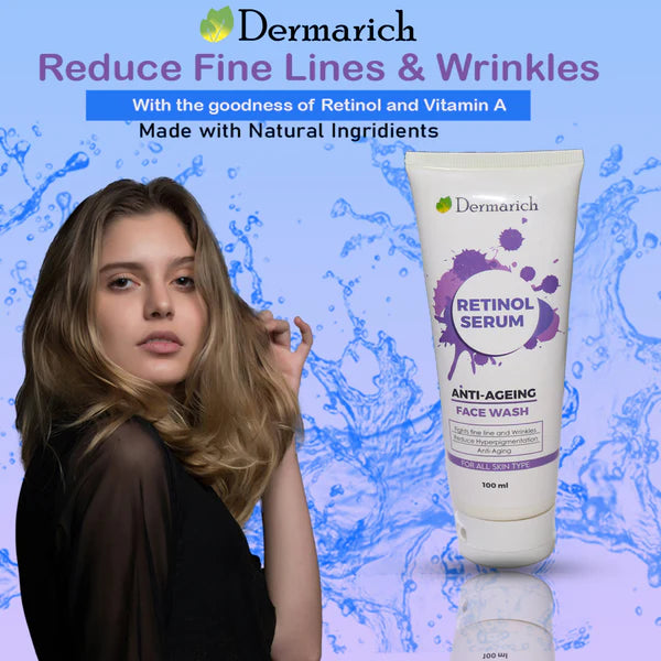 Dermarich® Retinol Face Wash (For Anti Aging, Reduce Fine Lines & Wrinkles) With Retinol & Niacinamide | 100 mL