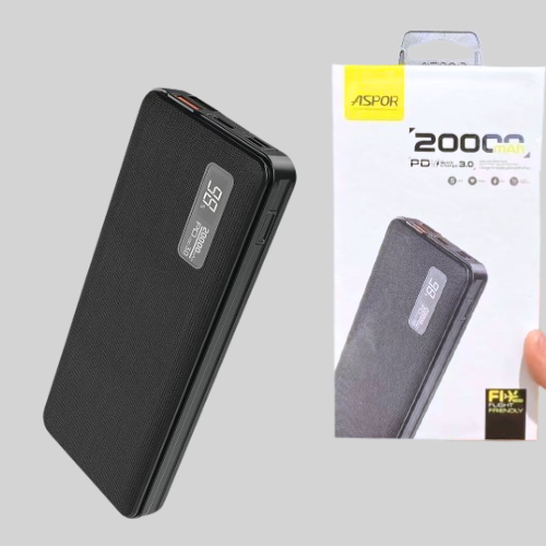 Aspor A399 22.5W PD Power Bank 20000mah Capacity Fast Charging