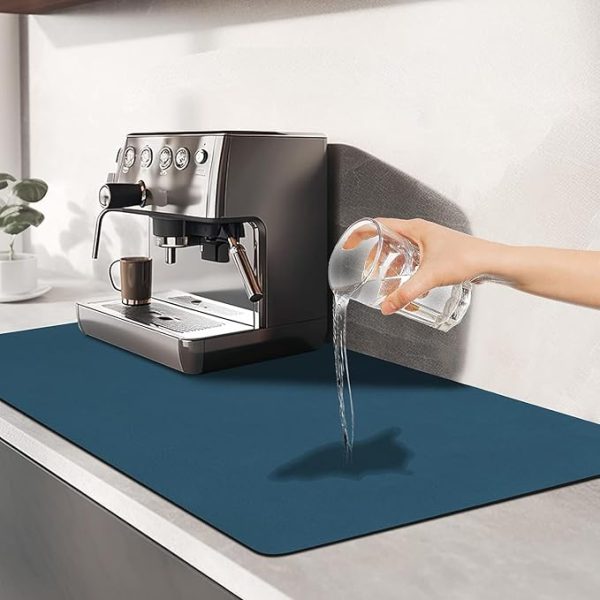 Kitchen Counter Silicone Non Slip Mat Absorbent Rubber Backed Hide Stain Drainer Mats Tableware (30*40cm) (random Color)