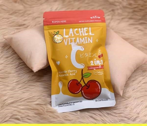 Lachel Vitamin C (60 Capsules) Made in Thailand | Powerful Antioxidant for Radiant and Clear Skin