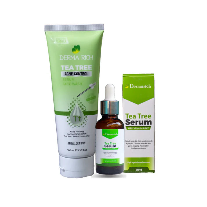 Dermarich® Tea Tree Anti Acne Bundle (2 in 1) with Tea Tree Serum and Facewash