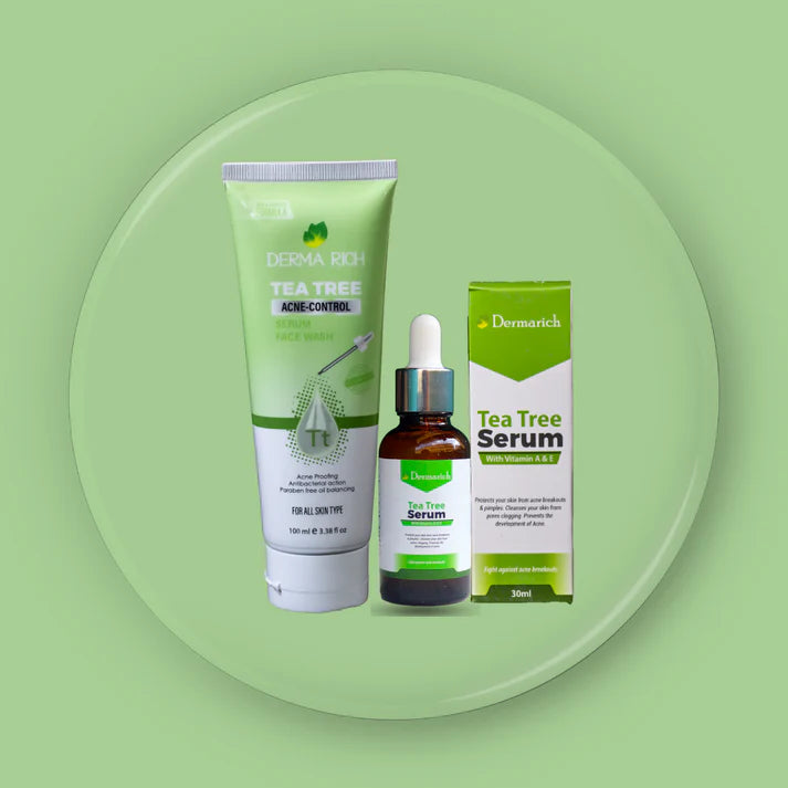 Dermarich® Tea Tree Anti Acne Bundle (2 in 1) with Tea Tree Serum and Facewash