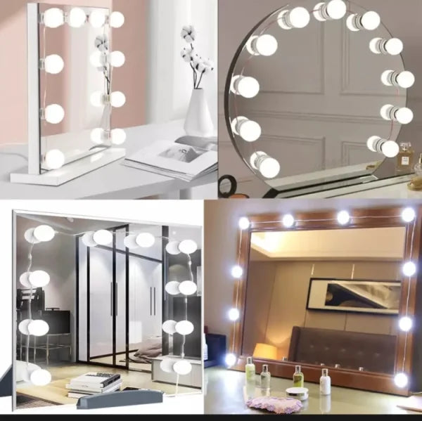 Vanity Mirror Fill Light Adjustable Luminance 3 Colors Led Usb Wall Bulbs String For All Pretty 3 Colors Dimmable Vanity Light (10 Bulbs)