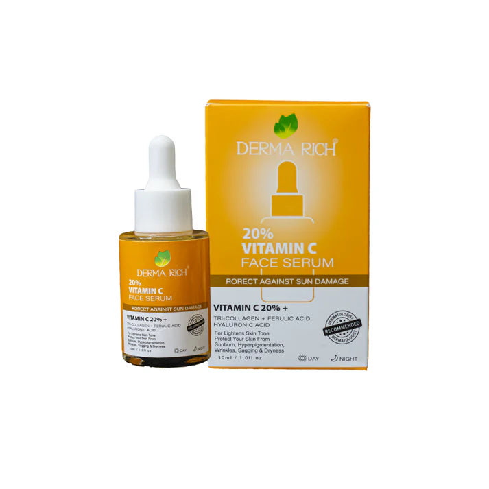 Dermarich® Vitamin C Face Serum (For Bright & Radiant Skin) With Vitamin C & Lemon | 30 mL